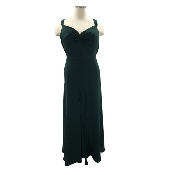 AW BRIDAL 22 3X plus Dark Emerald green bridesmaid guest maxi dress NEW B27 - Picture 2 of 9